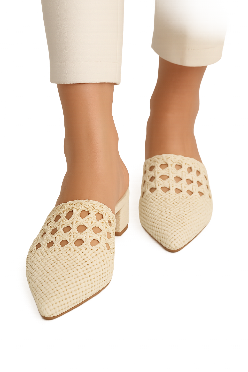 MULE TISSÉ BLANCO